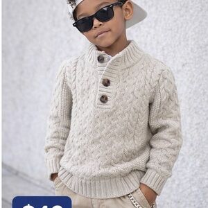 Cat & Jack Kids Cable Knit Sweater - Beige
